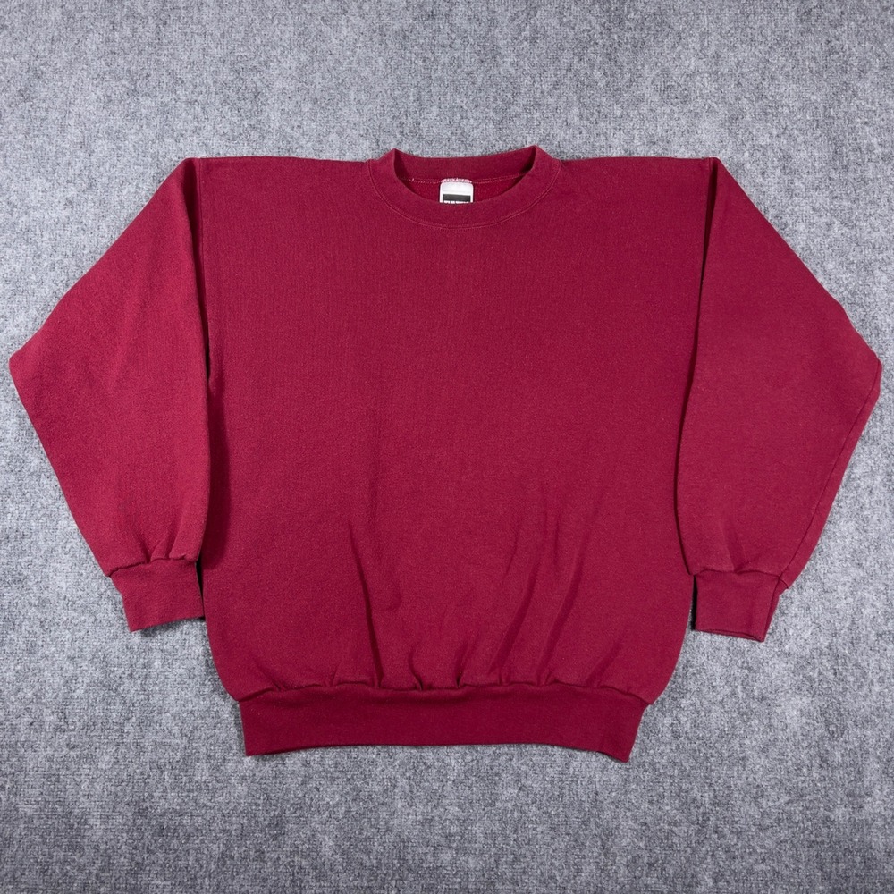 Vintage Tultex Blank Sweatshirt Mens XL Maroon Made in USA Blank Crewneck 90s